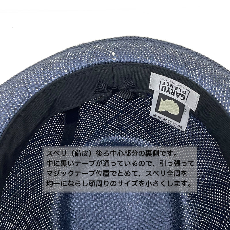 【日本人の頭に合う】ジャズ型ケンマ草ハット ネイビー