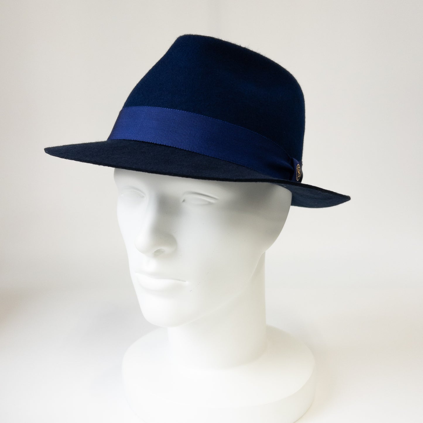 【日本人の頭に合う】バイカラークラシックフェルトハット ブルー