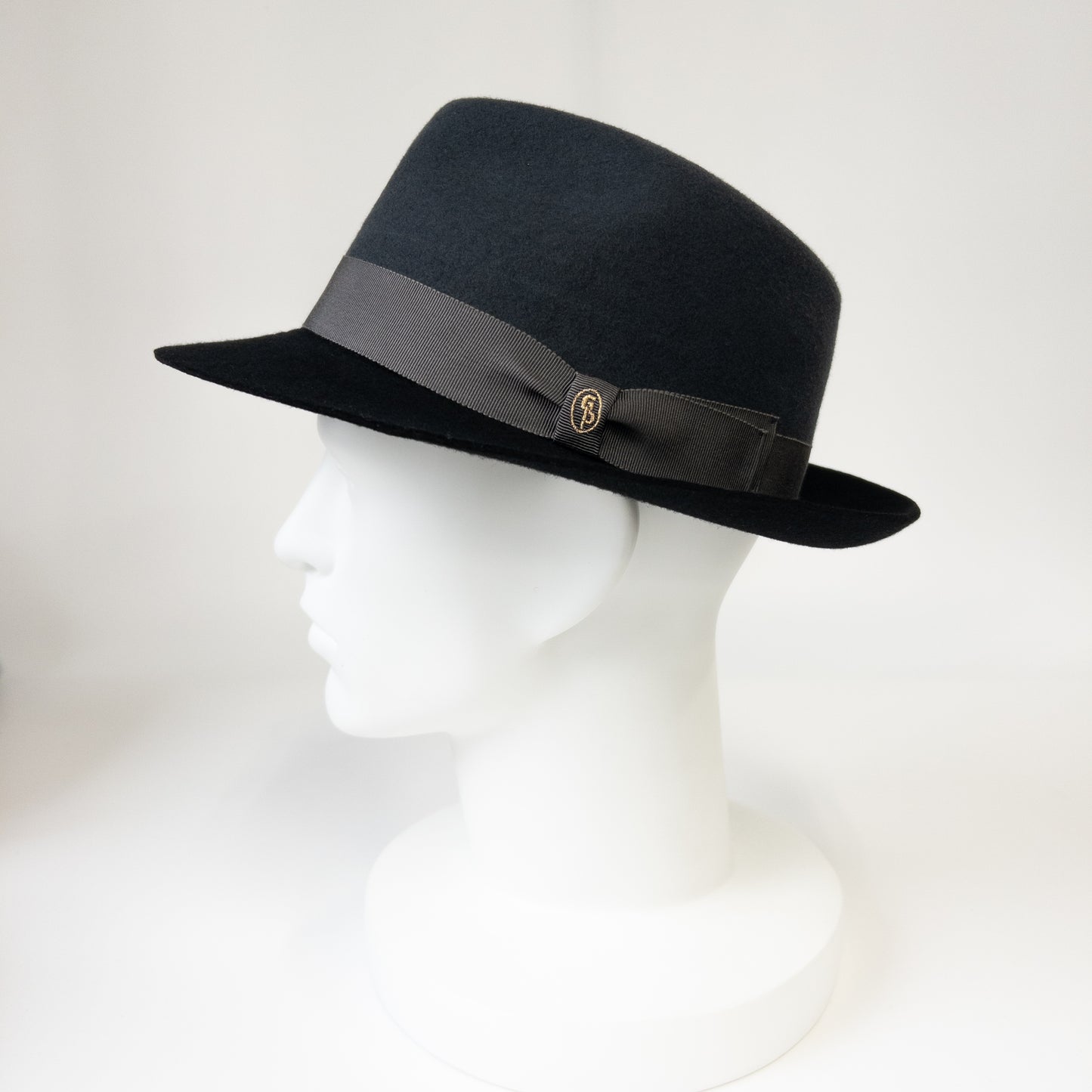 【日本人の頭に合う】バイカラークラシックフェルトハット グレー