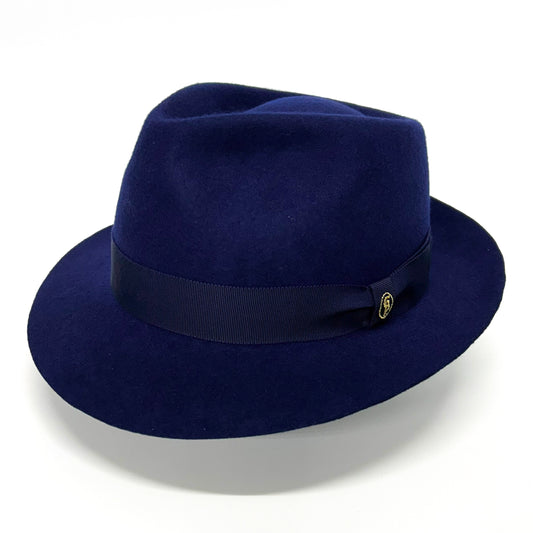 【日本人の頭に合う】90gウールフェルトハット   ブルー