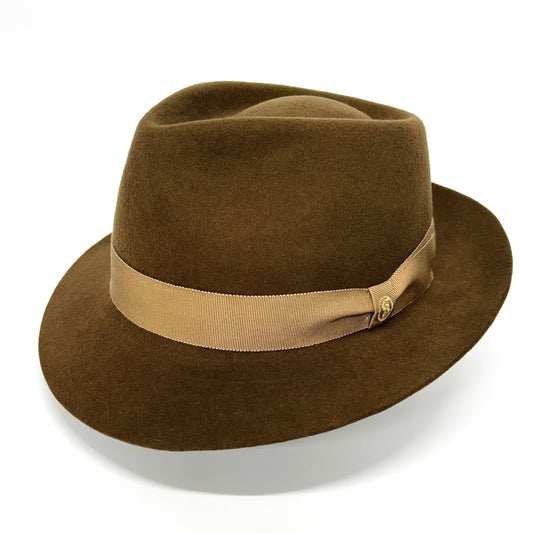 【日本人の頭に合う】90gウールフェルトハット   ライトブラウン