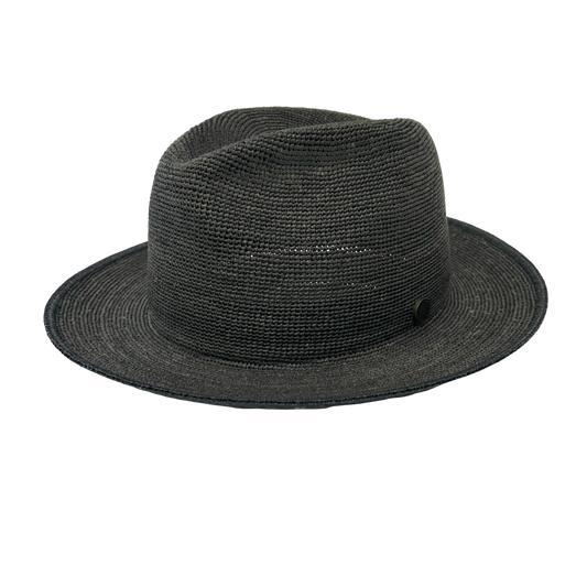 【畳んで携帯できる】クラッシャブルラフィアハット  グレー