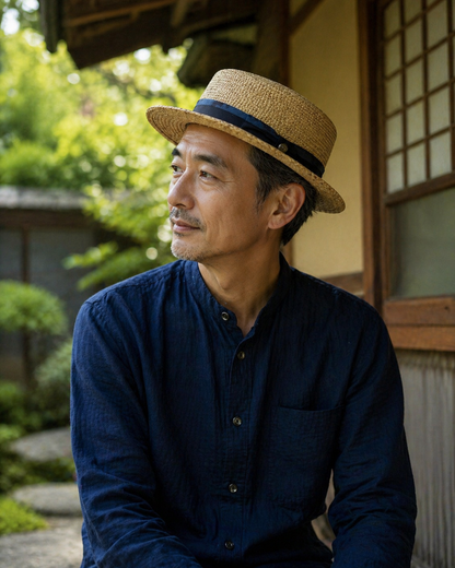 灯芯草カンカン帽　ナチュラル