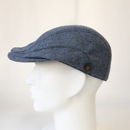 ウォッシャブルフラノハンチング　ブルー